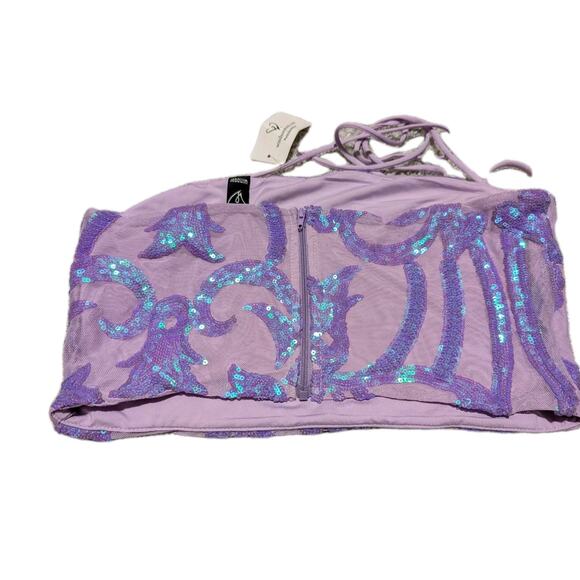 Windsor Women's Size M Light Purple Sparkle Lace Bustier Corset Mermaid Top - Picture 2 of 4